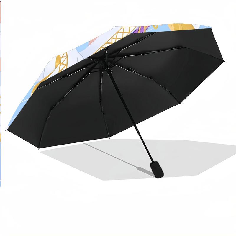 8 Rib Auto Folding Umbrella Kpop Demon Hunters Print Custom Name Text Portable Rain Gear