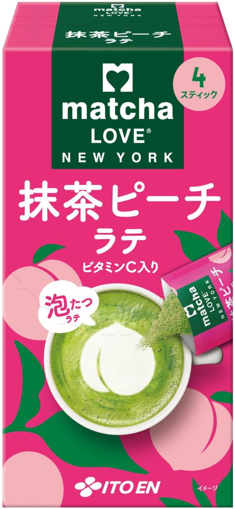 Ito En Matcha Peach Latte Sticks, 18g X 4 Sticks, Instant Powder, Matcha LOVE NEW YORK