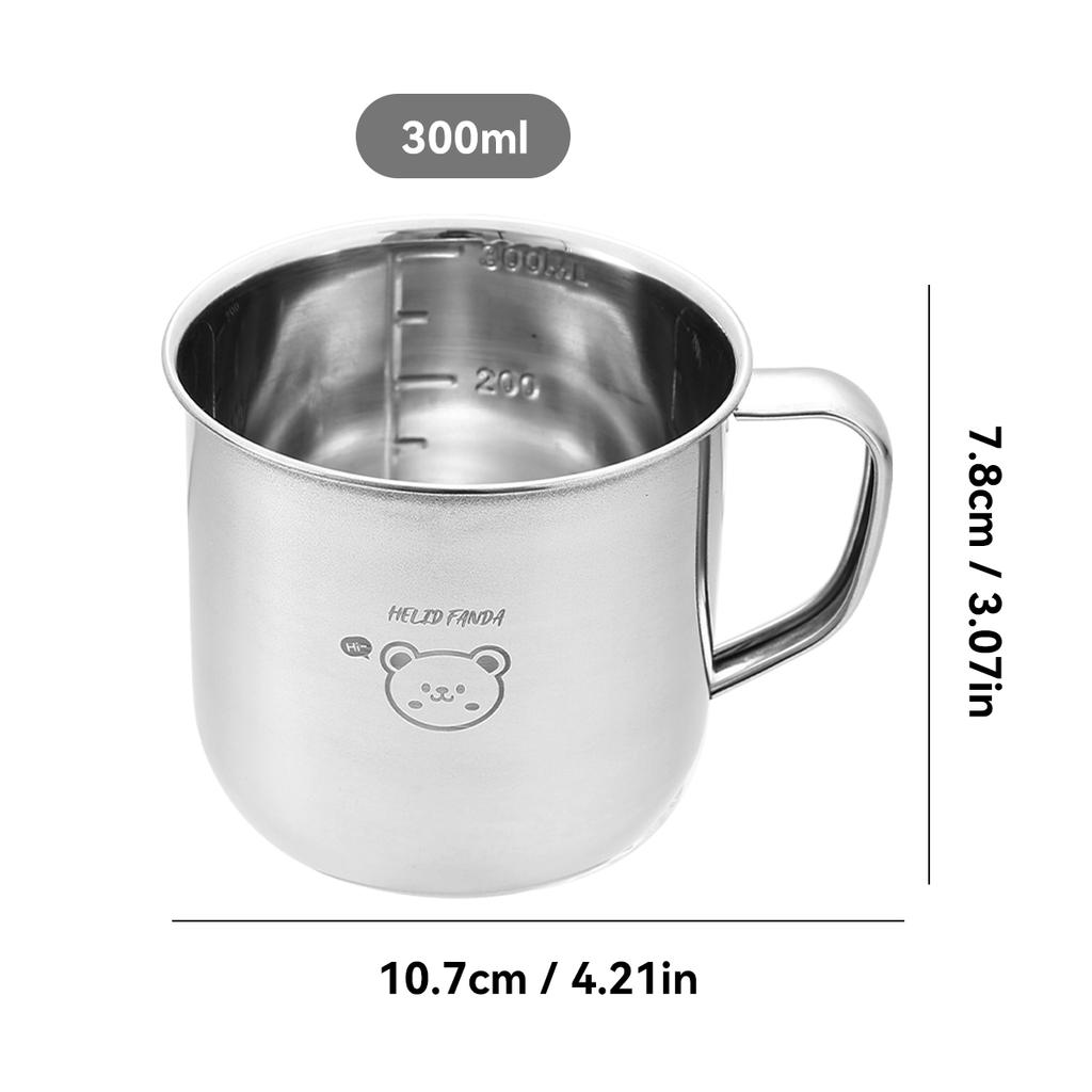  304 Stainless Steel Children Water Cup With Handle 300ML Durable Anti Scald Tea Milk Coffee Mug Mini Kids Drinking Cup