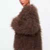 Autumn and Winter New Fashion Large Size Imitation Fur Coat Artificial Fur Brown Jacket Padded Top Women