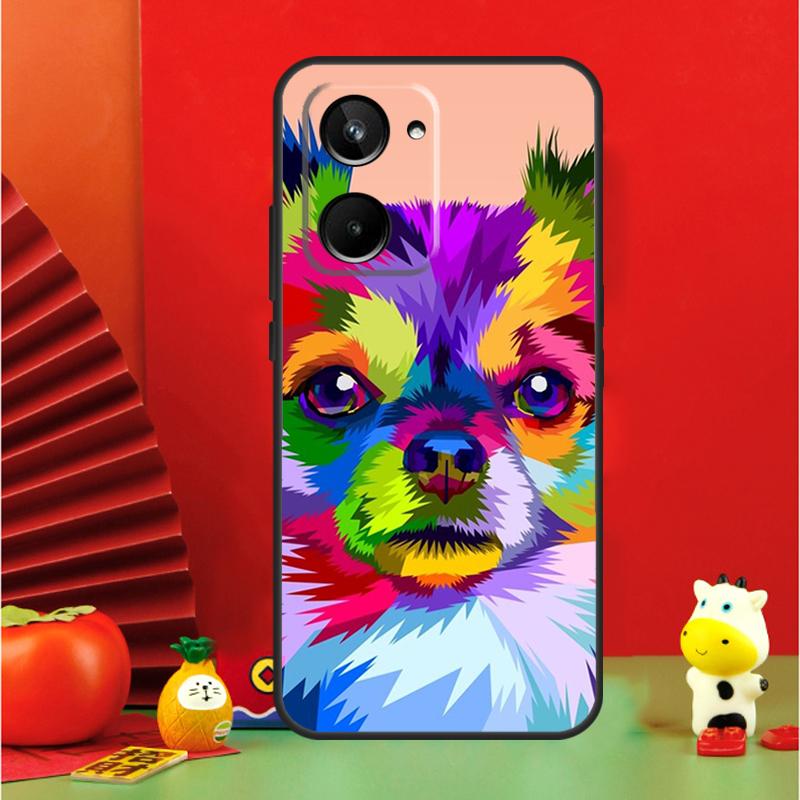 Chihuahua Face Floral Dog For Realme C35 C53 C55 C67 GT Neo 6 GT5 9 10 11 12 Pro Plus C25S C21Y C30 C31 C33 C51 Case