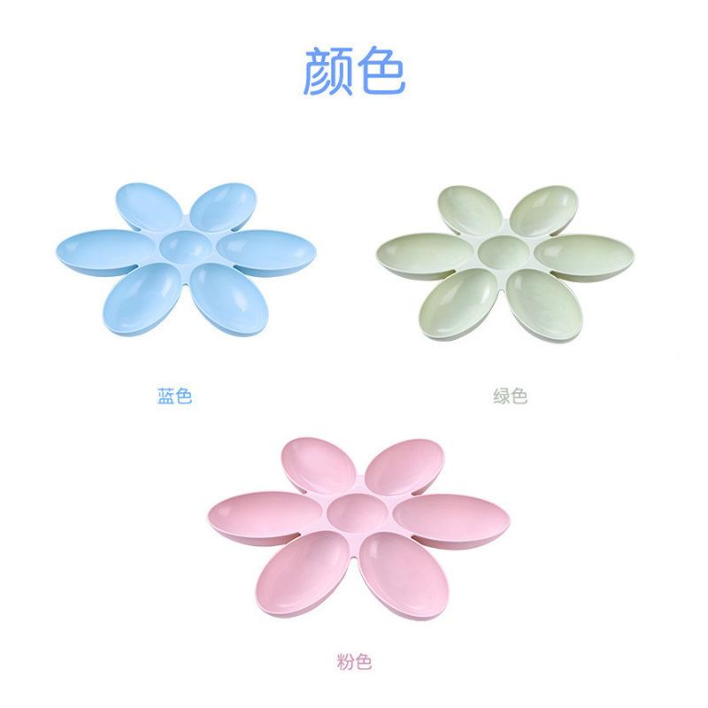 The New Creative Cat Food Utensils In the Cat House, Petal Multi-grid Cat Bowl, Plastic Pet Bowl Feeding and Water Cat Bowl