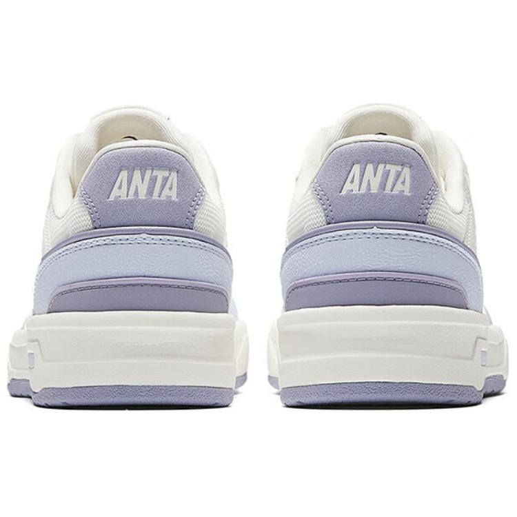Anta Flame 1.0 Versatile Comfortable Trendy Breathable Lightweight Increased Height Low-Top Sneakers Women sneakers White Purple 122528091-8