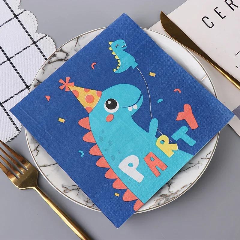 

20 шт./упак. 33*33 см 2-слойные одноразовые салфетки для вечеринок с рисунком из мультфильмов