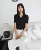 TOPGIRL Ribbed Collar Short Sleeve Top_T316Tp129