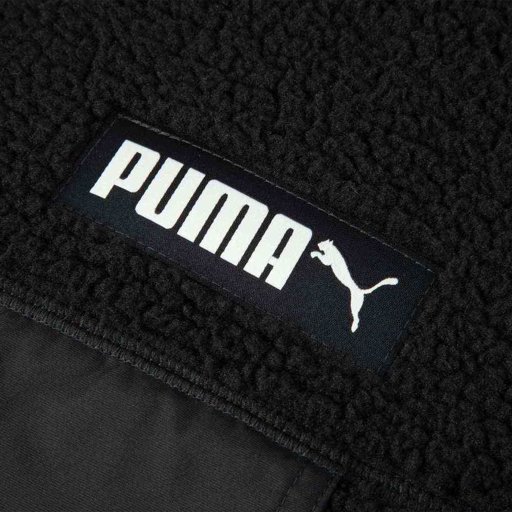 PUMA Winterized Solid Logo Zip-Up Fleece Jacket Unisex Outerwear Black 539707-01