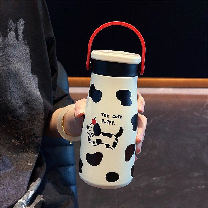 Uk Beloved Dopamine Ceramic Stainless Steel Insulated Cup for Girls, Cute Portable Tea-Water Separation Direct Drinking Cup