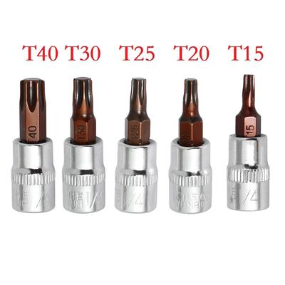 Profesyoneller için Torx Tornavida Uçları Seti T15 T20 T25 T30 T40 (5'li paket)