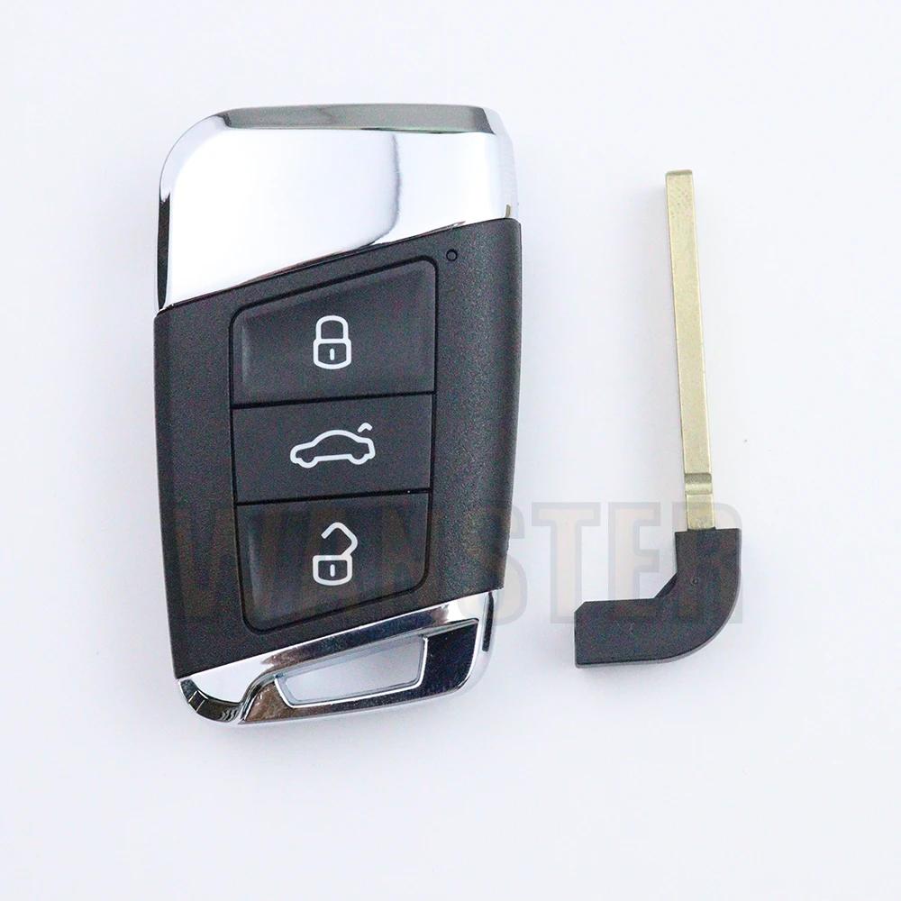 Coque de clé de voiture pour Volkswagen/VW/Tiguan/MK2/Magotan/GTE/Passat/B8/CC/pour Skoda/Superb/A7 avec Lame