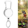 Einziehbarer Schlüsselanhänger aus Metall mit hochbelastbarem Nylondraht, Anti-Verlust-Seil, Schlüsselring-Schnalle, Outdoor
