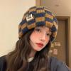 Keep warm in spring and autumn, big head circumference shows small face, knitted wool stacks hat woman