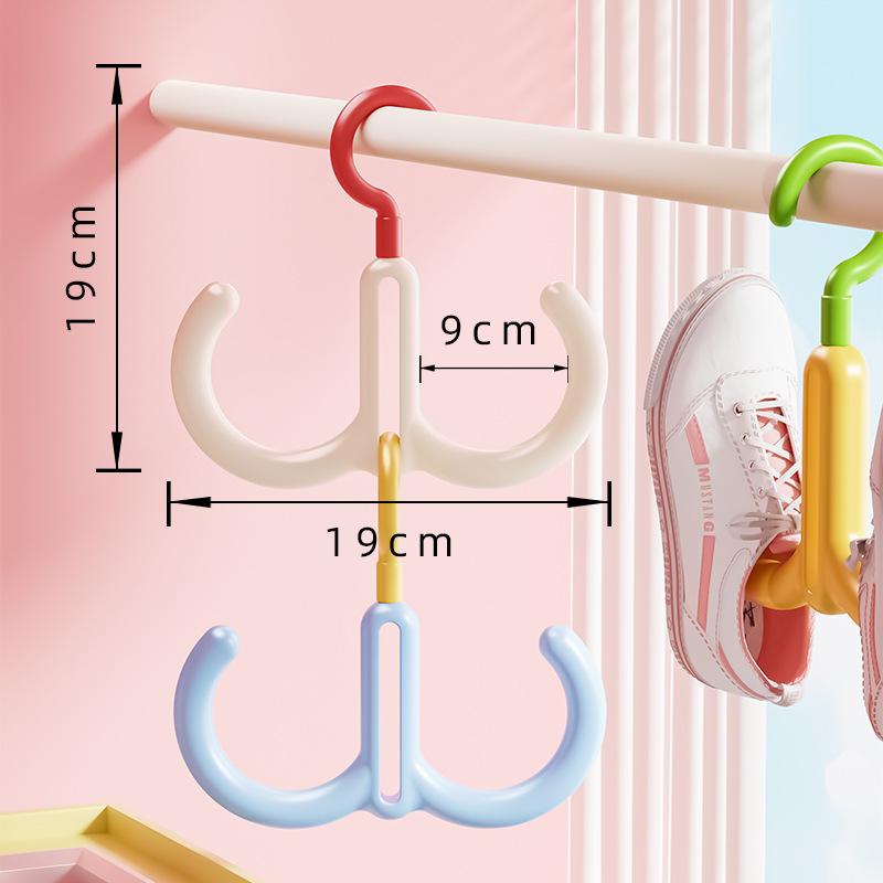 Hook Windproof Double-hook Balcony Shoe Drying Rack, Multi-functional Shoe Hanging and Drying Rack, Large Hook Shoe Drying Rack
