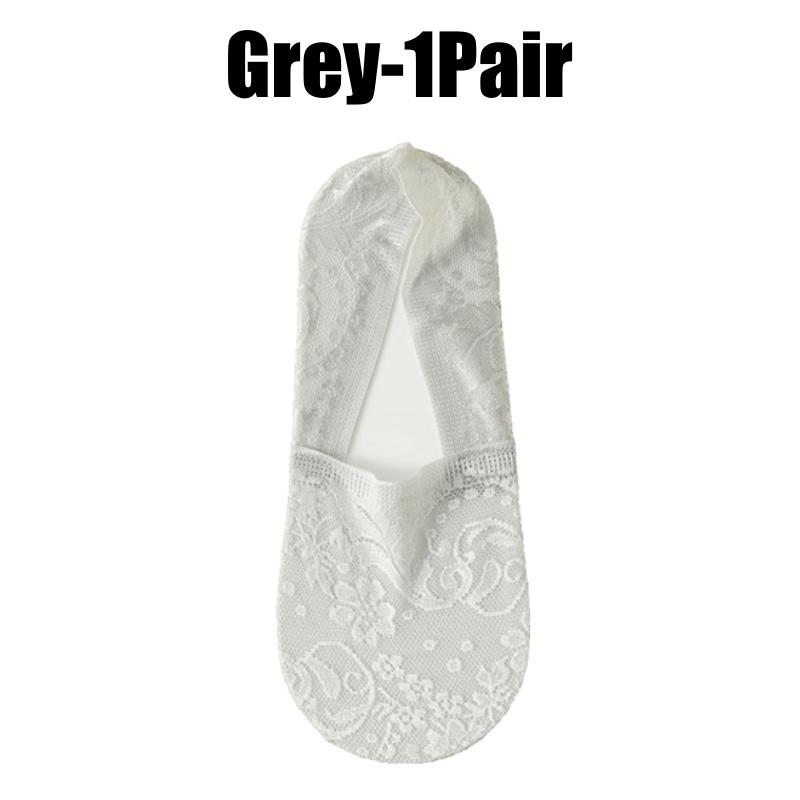 Non Slip Heel Ladies Lace Boat Socks Pure Cotton Breathable Low Cut Invisible Ankle Socks Women Summer Thin Casual Socks