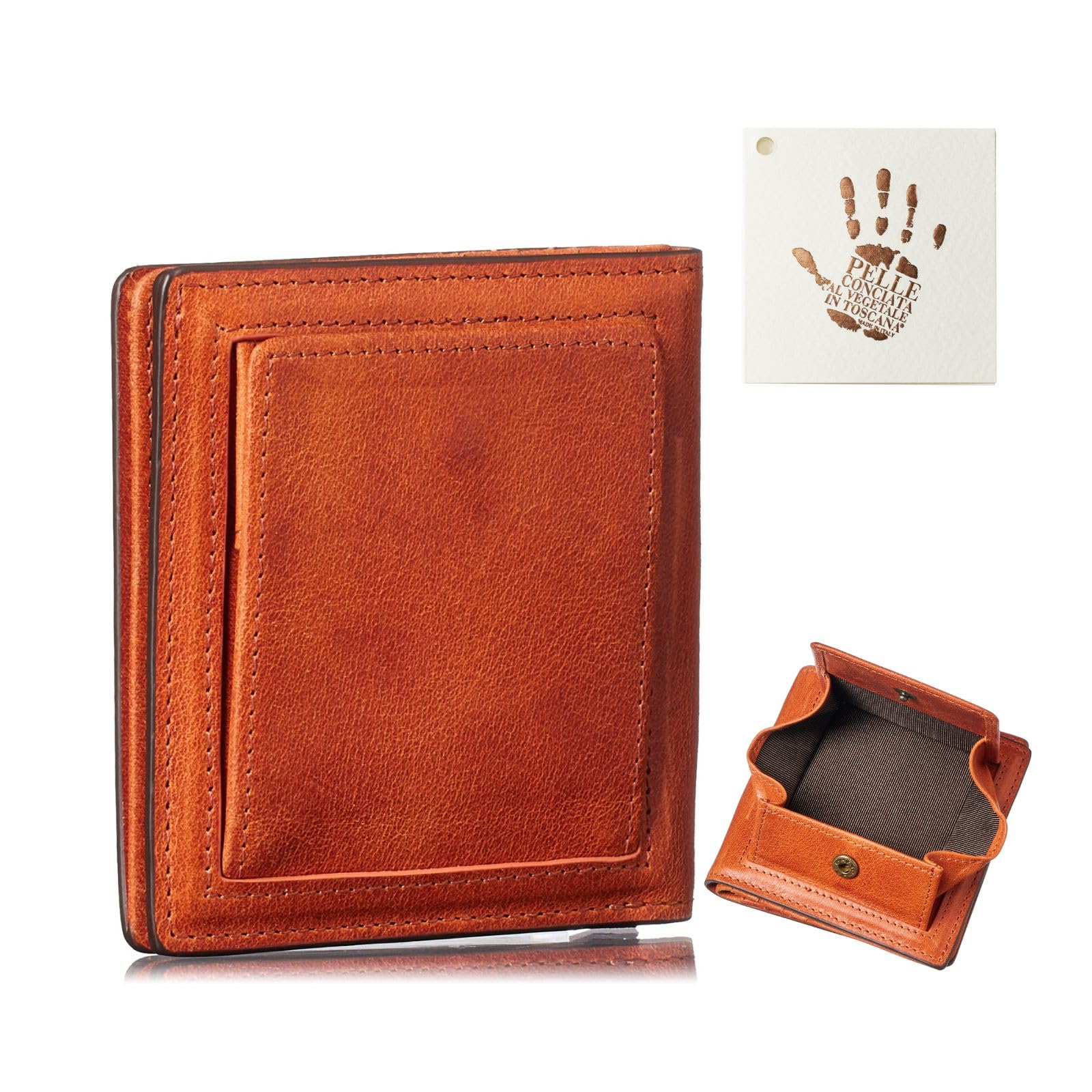 

[ГОЛОС] Мужской кошелек бифолд OSAKA LUX, изготовлен из итальянской коровьей кожи TEMPESTI. Тонкий полностью кожаный кошелек «Искусно разработанный» с легким доступом к