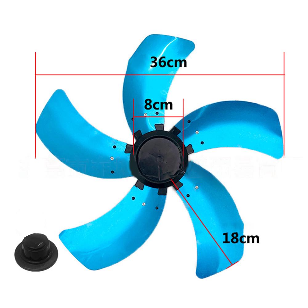 

16inch Fan Blade Household Aluminum Five-blade Fan With Nut Cover Base Home Ventilation Components Fan Parts Blades Accesssories синій