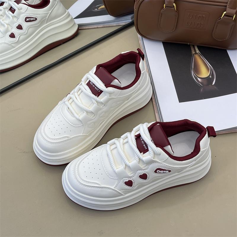 

Korean version 2025 new thick-soled inner height-increasing white shoes casual shoes running versatile lace-up comfortable student shoes women s shoes 35