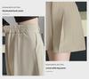 Women's Khaki Pleated A-Line Culotte Shorts - 2024 Summer Fashion Wide-Leg Style
