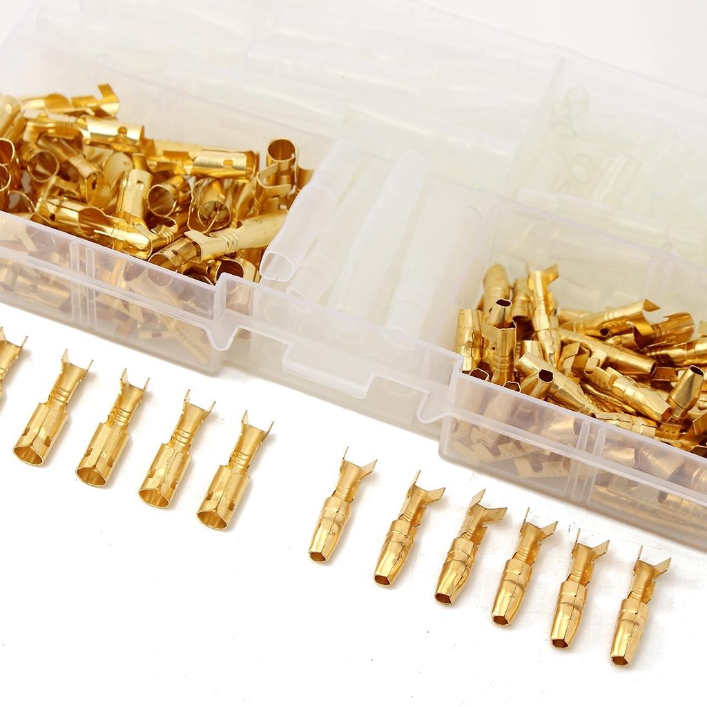 Brass 3.5mm Bullet Connector Terminal Male & Female with Insulation Cover Wire Terminals 120-Pack Brass 3.5mm Bullet Connector Terminal Male & Female with Insulation Cover Wire Terminals 120-Pack