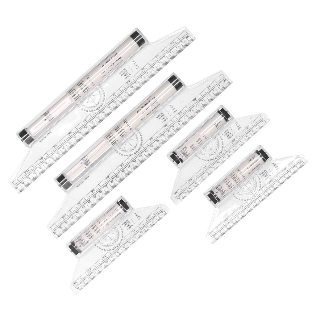 5pcs Measuring Rolling 15cm 30cm Clear Scale Transparent Light Weight Parallel Rolling Ruler with