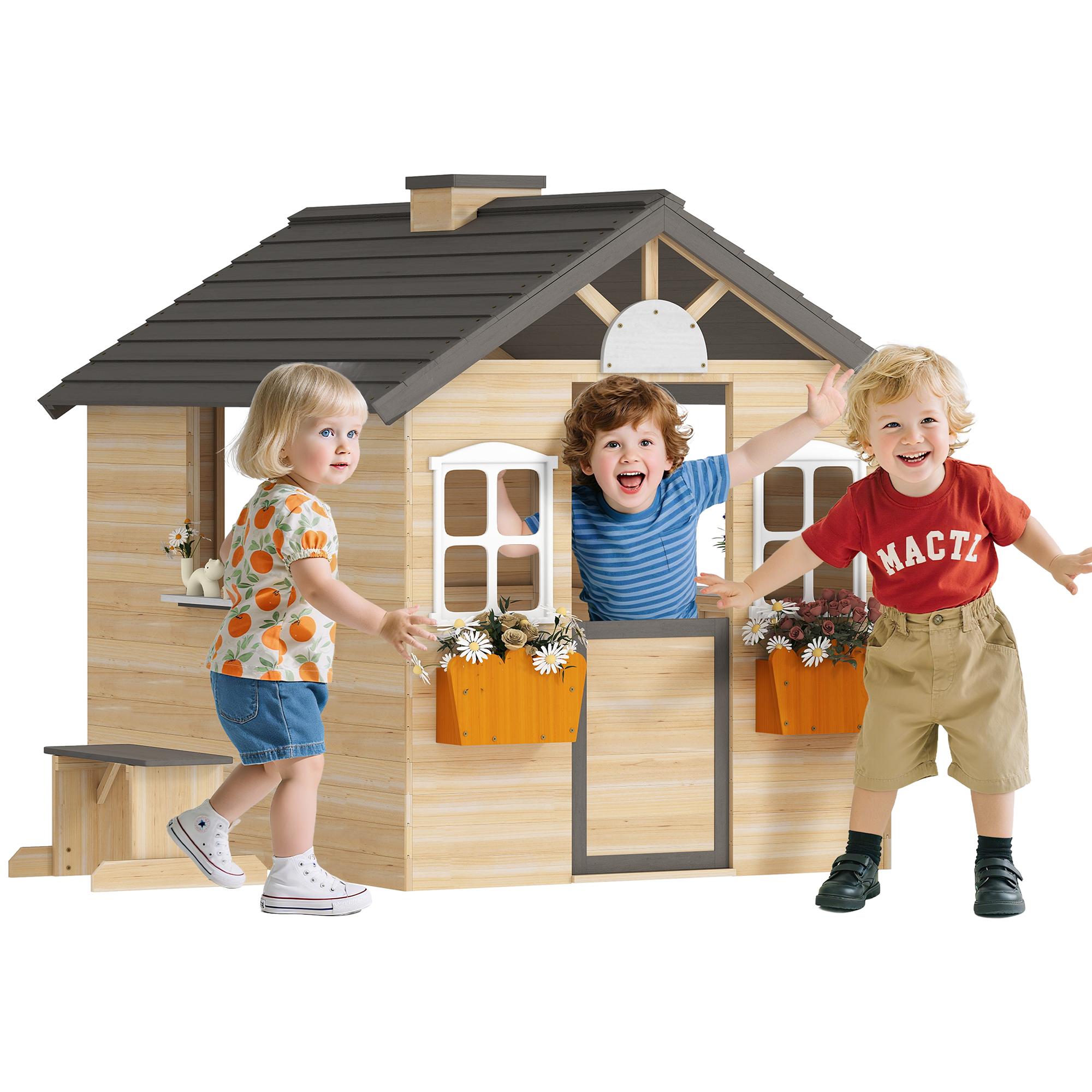 Playhouse Kids` Playhouse Made of Wood