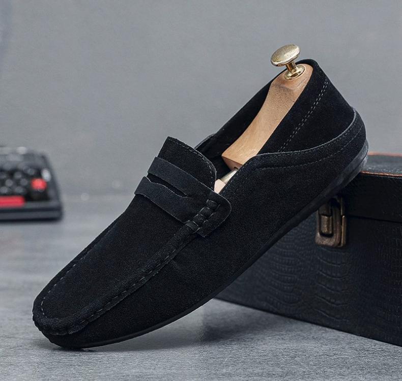New Spring Autumn Men'S Single Shoes Trendy Suede One Step Lazy Shoes Matte Spirit Young Men'S Casual Leather Shoes