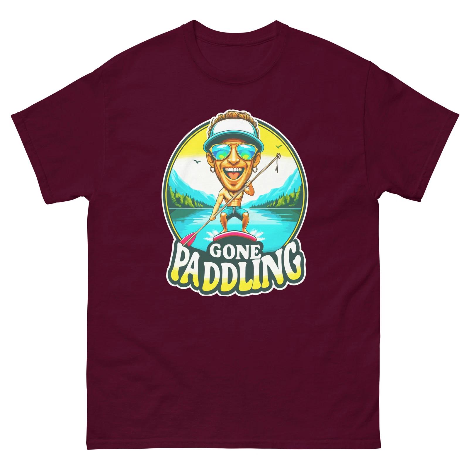 

Gone Paddling T-shirt, Funny Paddle Boarding Design, Summer Lake Design 4XL