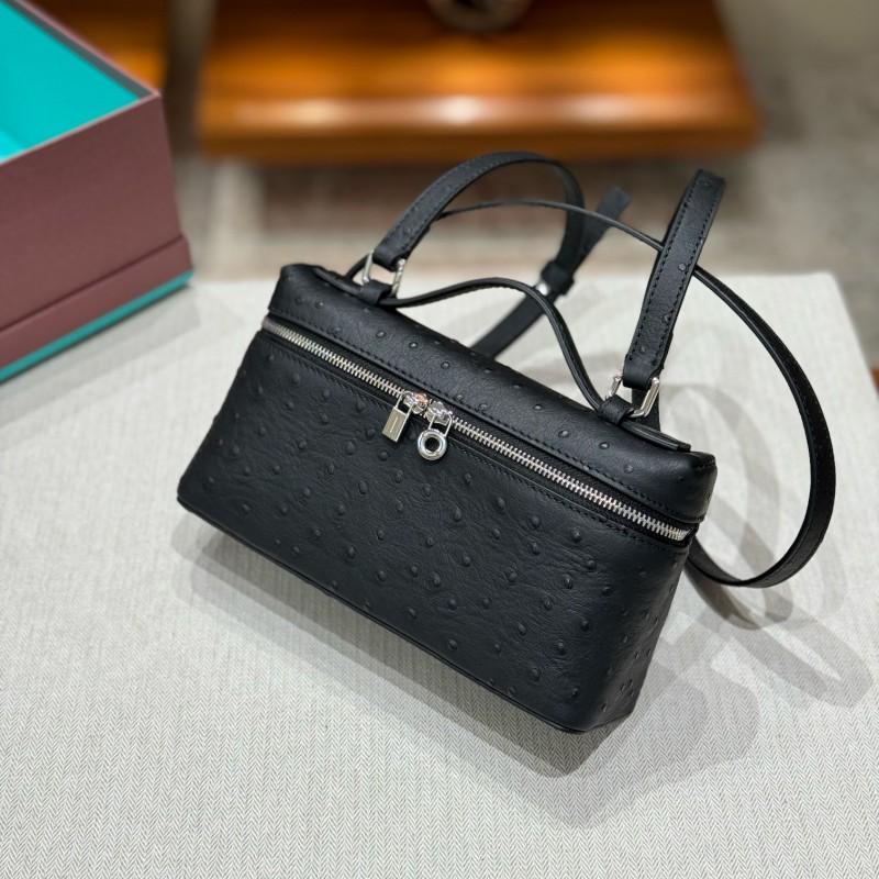 Genuine Leather Ostrich Small Box Bag - Versatile Shoulder Crossbody Handbag