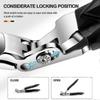 Ergonomic Senior Toenail Clippers for Thick Nails - Stainless Steel Angled Head