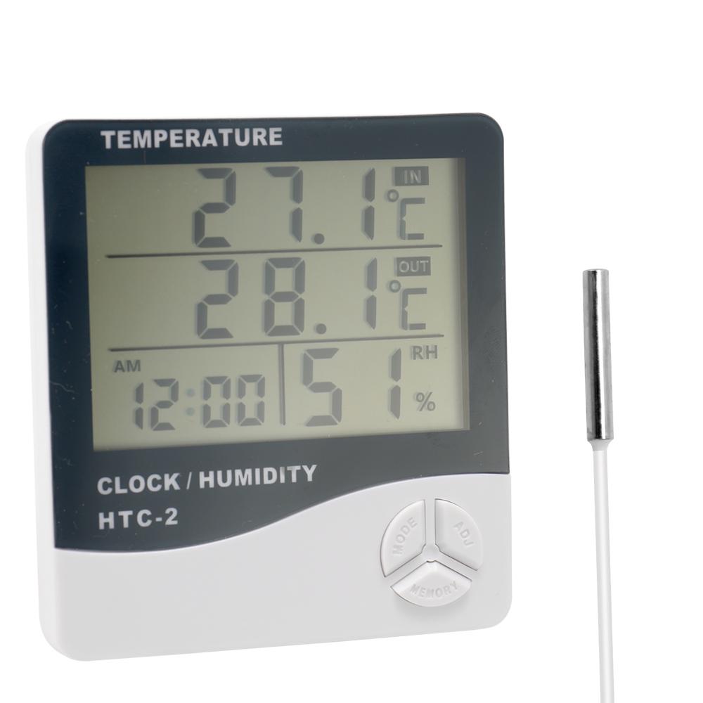 Indoor and Outdoor Large Screen Digital Display Temperature and Humidity Meter Time Calendar Alarm