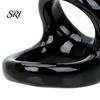 TPE Cock Ring Sperm Lock Ring, Adjustable Tightness Delay Double-Ring Couples Sex Waterproof Skin-Friendly Hypoallergenic Adult Toy for Vibrating