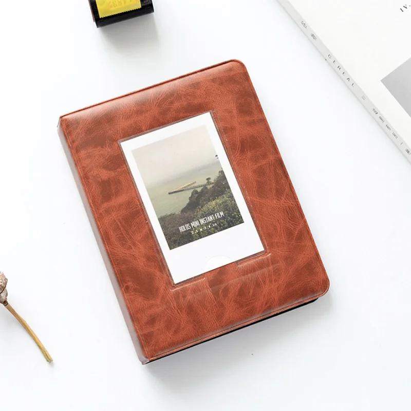 3 Inches 64 Pockets Mini Instant Album Retro Photo Album Polaroid Album Picture Case Storage for Fuji Instax Mini 9/8/70 / 7s