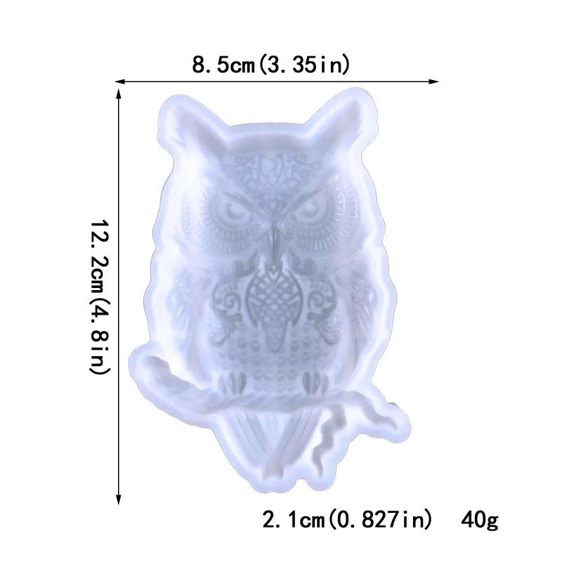 Creative Owl Ornaments Epoxy Resin Mold DIY Wall Hanging Desktop Ornaments Half Three-dimensional Owl Silicone Mold Home Decor