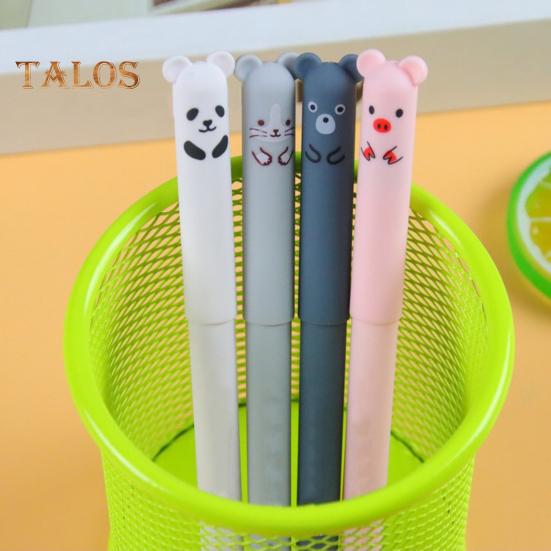 Set de 4 pixuri gel ștergebile, cerneală neagră, albastră, 5,9 inchi, pixuri gel lungi, scris, desen, semnare, birou, rechizite pentru clasă