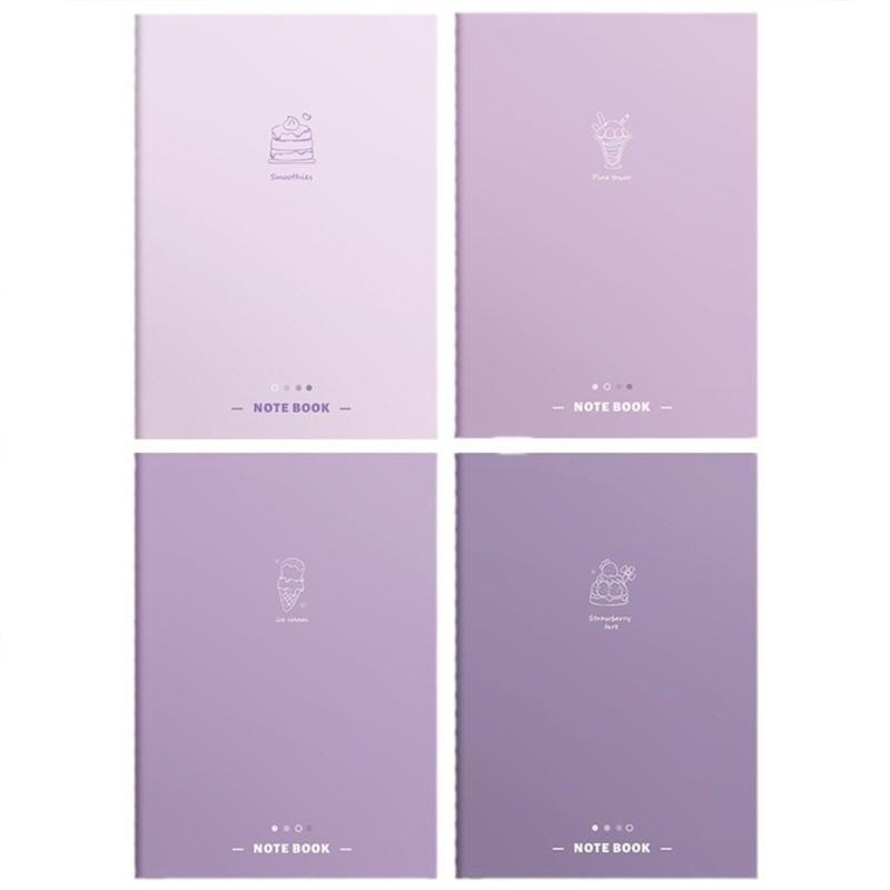 4Pcs Softcover Notebook 80 Pages Wide Lined 7x10Inch College Ruled Journal Thread Binding Notepads for Office School