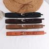 Damski pasek z prawdziwej skóry z owalną klamrą na bolec do sukienek i płaszczy