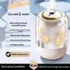 Model Air Humidifier For Home Use, Air Humidifier Usb Large Capacity Double Spray Digital Display 7-Color Light Humidifier