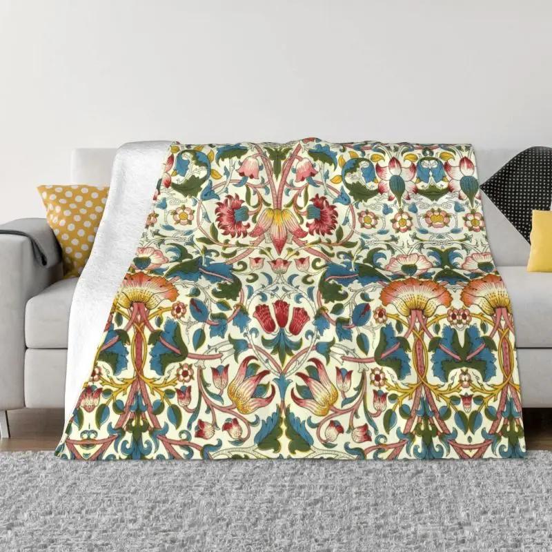 William Morris Deer Throw Blanket Sofa Fleece Warm Flannel Textile Pattern Blankets for Bedding Car Couch Bedspreads