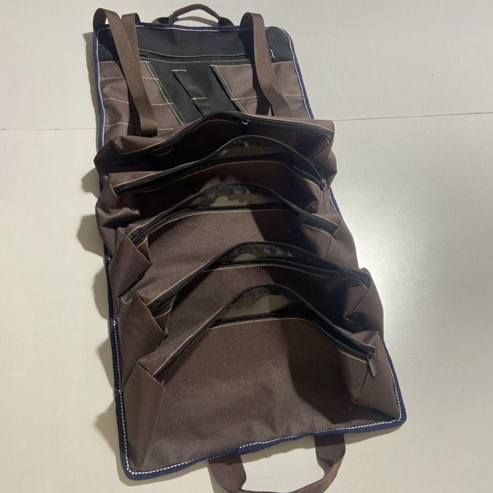Bag Roll 15-Pockets Roll Heavy-Duty Tool Roll Up Bag Durable Waxed Canvas Tool Roll  Electrician