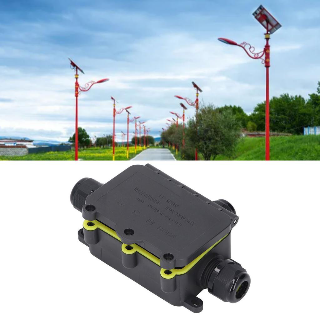 Water Proof Junction Box 3 Way IP68 Plastic External Electric Power Cord Box for Outdoor Lighting 450V