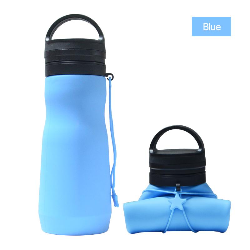 750ML Collapsible Water Bottle, Reuseable BPA Free Silicone Foldable Bottles Portable Hiking Cup For Outdoor Mountaineering Tour