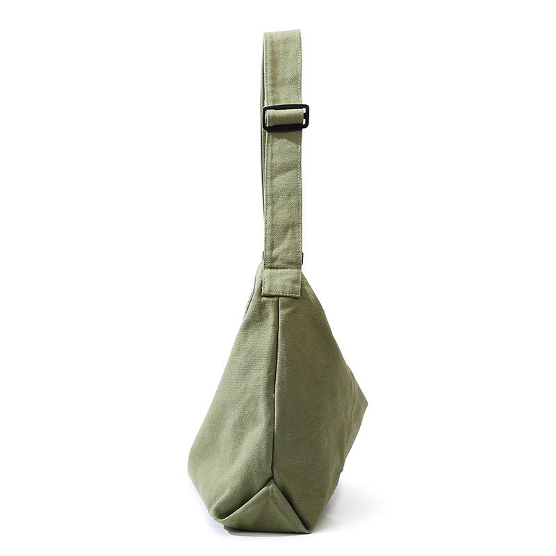 Cotton washed canvas bag Female student class messenger bag Large capacity retro cloth bag Simple shoulder bag