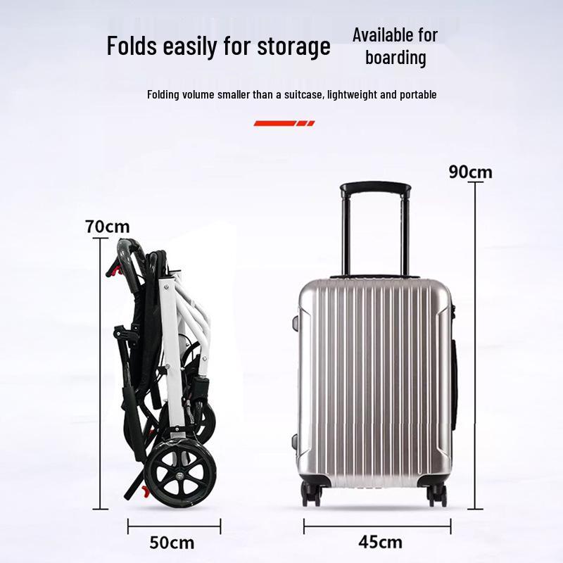 Portable Lightweight Folding Travel Wheelchair for Elderly Mobility