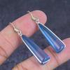 Natural Blue Chalcedony Gemstone 925 Sterling Silver Jewelry Earring 2.01" ETC-8594