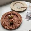 Retro Rattan Tray Handmade Fruit Plate Creative Dessert Plate  Bedroom