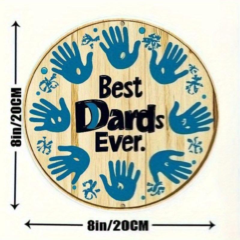 

2d Flat 20*20cm, Rustic Aluminum Sign - Best Dad Ever Handprint Design, Wooden Texture Backdrop, Indoor Outdoor Wall Decor for Home, Kitchen, Office, 20*20cm