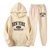 New Men's European & American Hoodie Sweatshirt Two-Piece Casual Sportswear Set