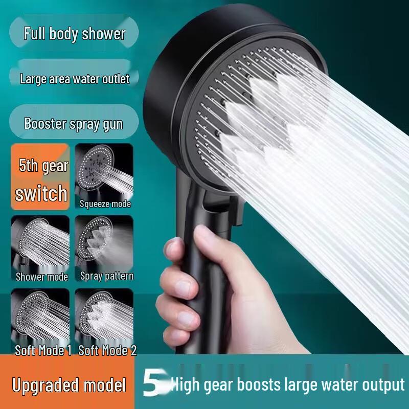 ZISIZ 5-Setting Pressurized Self-Cleaning Shower Head
