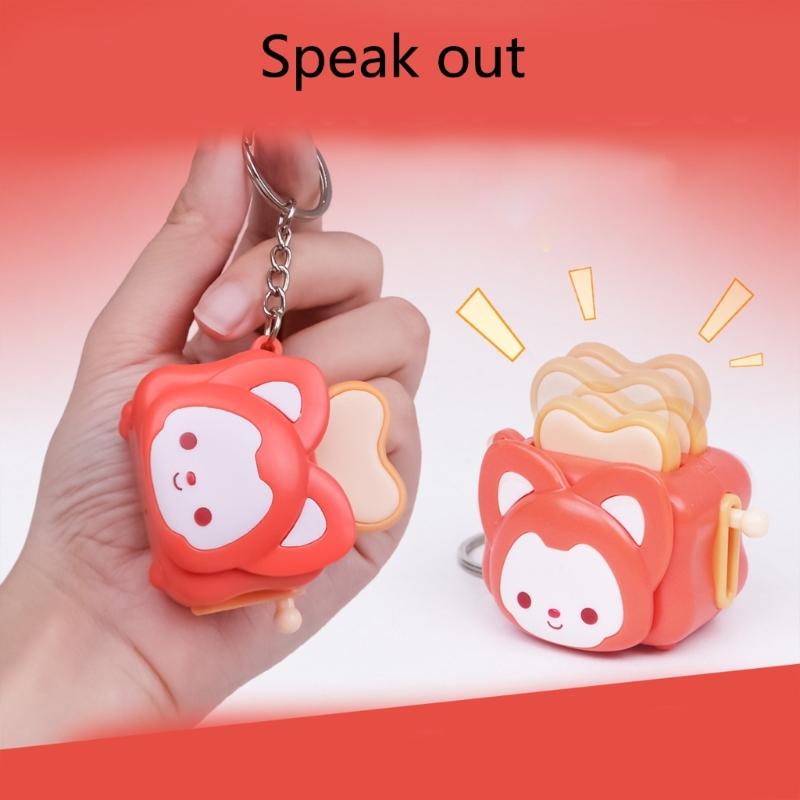 Novelty Toaster Keychain Realistic Sound Effect Plastic Simulation Model Multipurpose Decorative Accessory