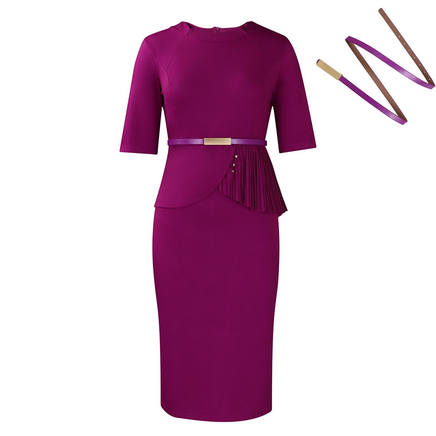 

Women s summer new fashionable solid color O Tongle hip-wrapped dress XXXL