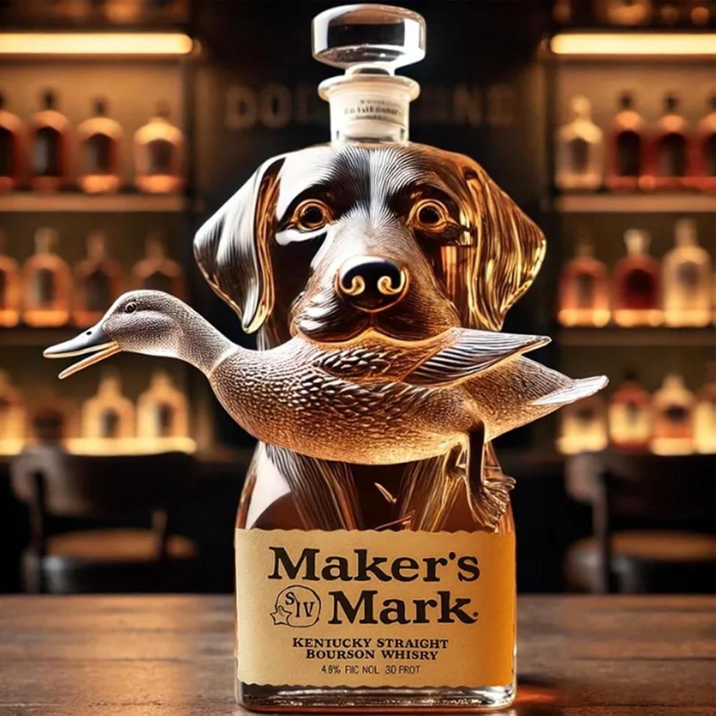 Funny French Bulldog Whiskey Bottle, Humor Novelty Decanter, Creative Gift, 250ml Clear Glass
